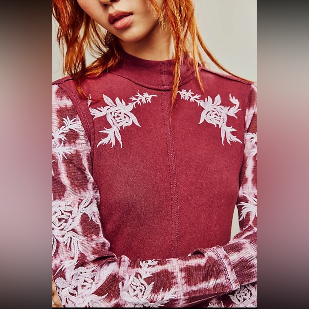 We The Free Free People Rose Kiss Tee XS NWT
